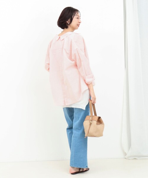 MICO COULIER（ミコクリエ）の「綿和紙ボイルシャツ（シャツ/ブラウス・レディース・ベージュ系その他/グリーン系その他/イエロー/ピンク系その他/ベビーピンク・38）」の13枚目の写真