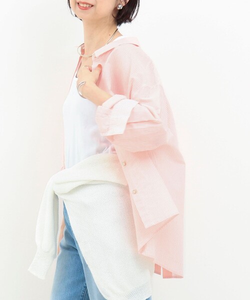 MICO COULIER（ミコクリエ）の「綿和紙ボイルシャツ（シャツ/ブラウス・レディース・ベージュ系その他/グリーン系その他/イエロー/ピンク系その他/ベビーピンク・38）」の14枚目の写真