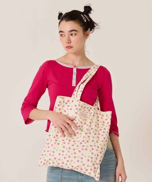 TINA：JOJUN（ティーナジョジュン）の「Bloom トートバッグ TINA：JOJUN（トートバッグ・レディース・クリーム/サックスブルー・F）」の7枚目の写真