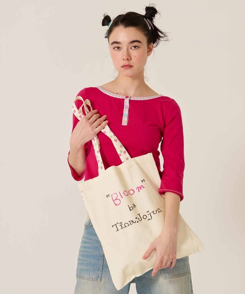 TINA：JOJUN（ティーナジョジュン）の「Bloom トートバッグ TINA：JOJUN（トートバッグ・レディース・クリーム/サックスブルー・F）」の9枚目の写真