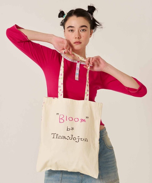 TINA：JOJUN（ティーナジョジュン）の「Bloom トートバッグ TINA：JOJUN（トートバッグ・レディース・クリーム/サックスブルー・F）」の10枚目の写真