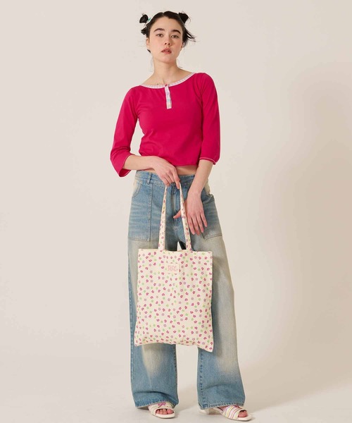 TINA：JOJUN（ティーナジョジュン）の「Bloom トートバッグ TINA：JOJUN（トートバッグ・レディース・クリーム/サックスブルー・F）」の11枚目の写真