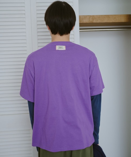 common gull products.（コモンガルプロダクツ）の「ドットグラフィックT（Tシャツ/カットソー・レディース・パープル系/ホワイト系/ライム・LARGE/MEDIUM/SMALL）」の4枚目の写真