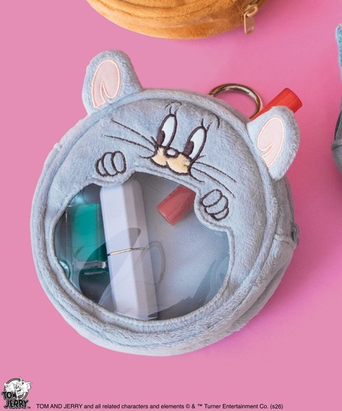 Tom&Jerry(トムアンドジェリー)の「【公式】TOM and JERRY ぎゅっとポーチ(ポーチ・レディース・グレー/ライトグレー/ブラウン・FREE)」の2枚目の写真