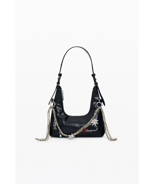 Desigual（デシグアル）の「チェーン＆マルチチャーム付きミニショルダーバッグ（財布・レディース・ブラック・FREE）」の2枚目の写真
