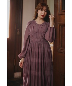 Majolica Pleated Chiffon Long Dress（ワンピース）｜Her lip to