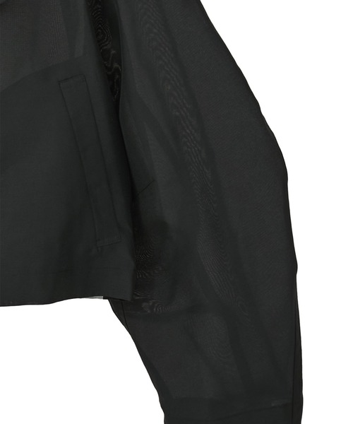 CLANE（クラネ）の「【CLANE/クラネ】SHEER SHORT TRENCH JACKET/シアーショートトレンチジャケット（トレンチコート・レディース・グリーン/ブラック・1）」の7枚目の写真