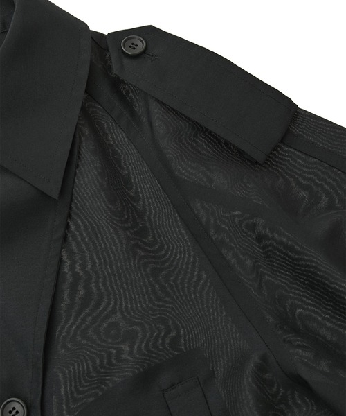 CLANE（クラネ）の「【CLANE/クラネ】SHEER SHORT TRENCH JACKET/シアーショートトレンチジャケット（トレンチコート・レディース・グリーン/ブラック・1）」の9枚目の写真