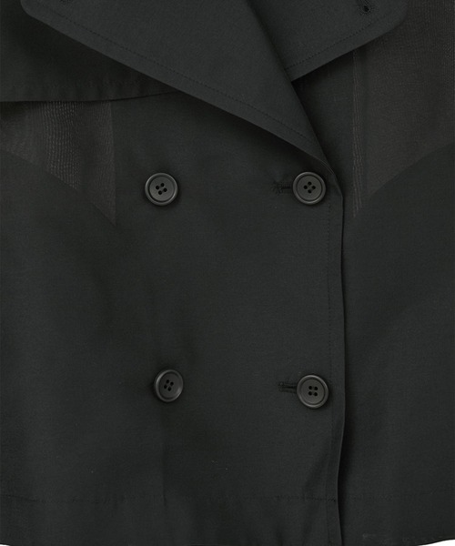 CLANE（クラネ）の「【CLANE/クラネ】SHEER SHORT TRENCH JACKET/シアーショートトレンチジャケット（トレンチコート・レディース・グリーン/ブラック・1）」の10枚目の写真