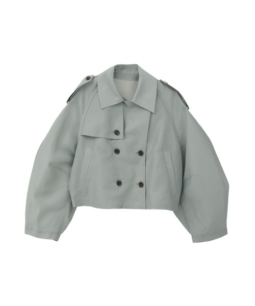 CLANE（クラネ）の「【CLANE/クラネ】SHEER SHORT TRENCH JACKET/シアーショートトレンチジャケット（トレンチコート・レディース・グリーン/ブラック・1）」の13枚目の写真