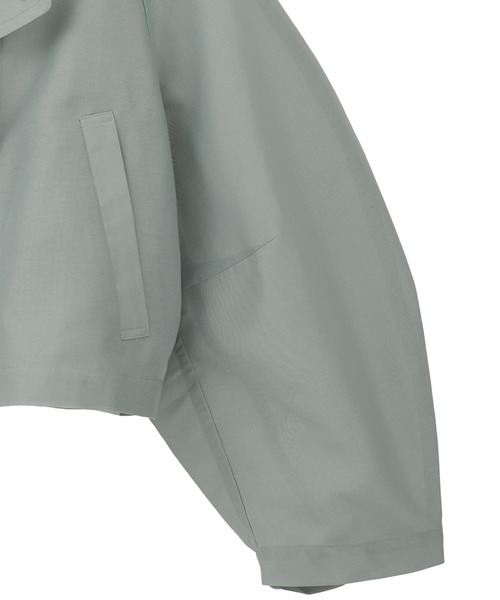 CLANE（クラネ）の「【CLANE/クラネ】SHEER SHORT TRENCH JACKET/シアーショートトレンチジャケット（トレンチコート・レディース・グリーン/ブラック・1）」の16枚目の写真