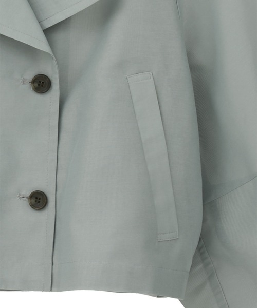 CLANE（クラネ）の「【CLANE/クラネ】SHEER SHORT TRENCH JACKET/シアーショートトレンチジャケット（トレンチコート・レディース・グリーン/ブラック・1）」の17枚目の写真