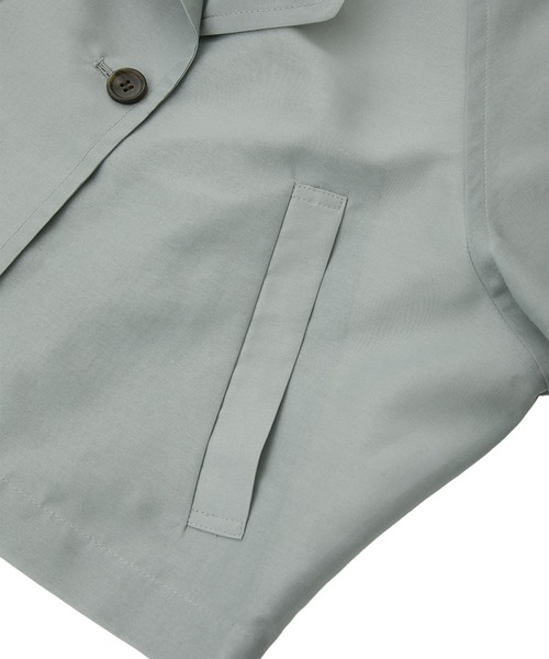 CLANE（クラネ）の「【CLANE/クラネ】SHEER SHORT TRENCH JACKET/シアーショートトレンチジャケット（トレンチコート・レディース・グリーン/ブラック・1）」の20枚目の写真