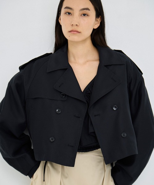 CLANE/クラネ】SHEER SHORT TRENCH JACKET/シアーショートトレンチ