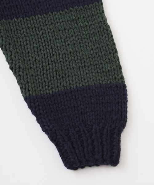 RICE NINE TEN(ライスナインテン)の「RICE NINE TEN HAND KNITTING RUGBY SHIRT HKN-RUG(Tシャツ/カットソー・メンズ・バーガンディー/ネイビー・1)」の6枚目の写真