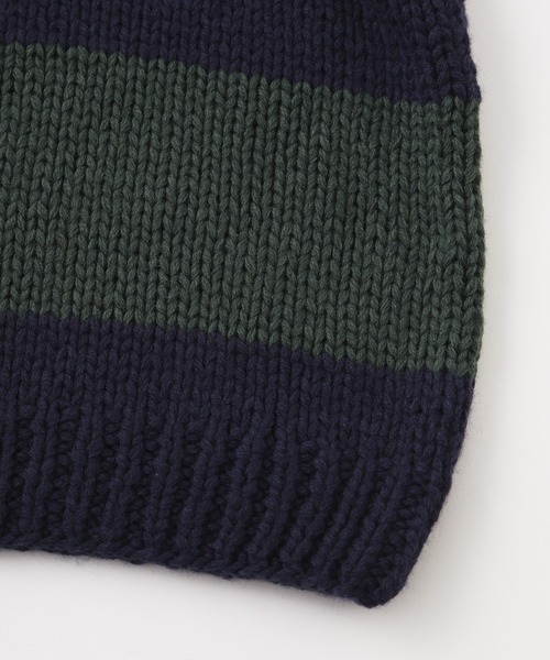 RICE NINE TEN(ライスナインテン)の「RICE NINE TEN HAND KNITTING RUGBY SHIRT HKN-RUG(Tシャツ/カットソー・メンズ・バーガンディー/ネイビー・1)」の5枚目の写真