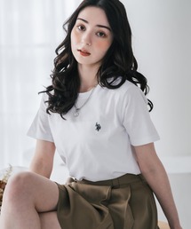 U.S. POLO ASSN. W's 別注コラボワンポイントロゴ刺繍半袖Tシャツ
