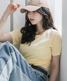 U.S. POLO ASSN. W's 別注コラボワンポイントロゴ刺繍半袖Tシャツ