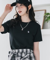 U.S. POLO ASSN. W's 別注コラボワンポイントロゴ刺繍半袖Tシャツ