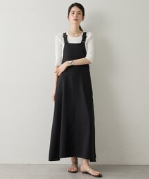 Drawing Numbers（ドローイング ナンバーズ）の「【Drawing Numbers】フェイクリネンサロペットワンピース（ワンピース）」