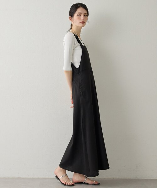 Drawing Numbers（ドローイング ナンバーズ）の「【Drawing Numbers】フェイクリネンサロペットワンピース（ワンピース・レディース・ブラック/ブラウン/ベージュ・38）」の9枚目の写真