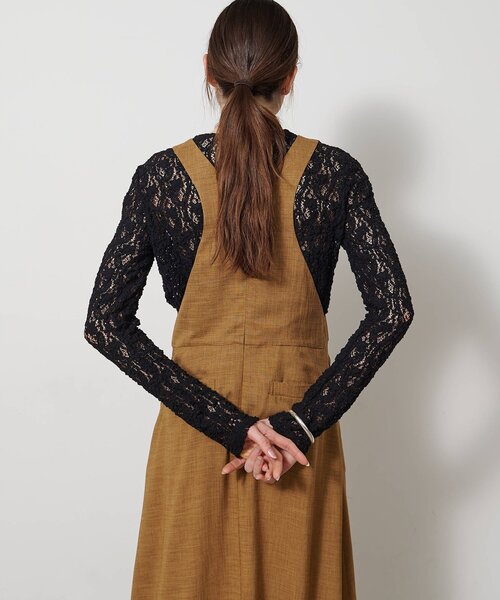 Drawing Numbers（ドローイング ナンバーズ）の「【Drawing Numbers】フェイクリネンサロペットワンピース（ワンピース・レディース・ブラック/ブラウン/ベージュ・38）」の16枚目の写真