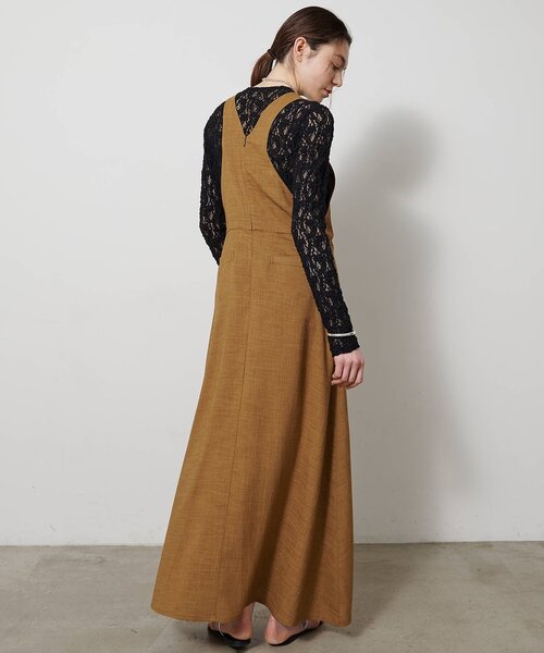 Drawing Numbers（ドローイング ナンバーズ）の「【Drawing Numbers】フェイクリネンサロペットワンピース（ワンピース・レディース・ブラック/ブラウン/ベージュ・38）」の15枚目の写真