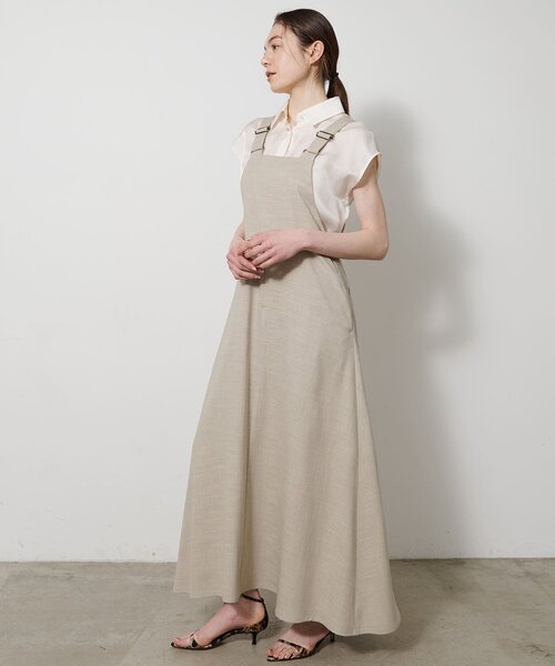 Drawing Numbers（ドローイング ナンバーズ）の「【Drawing Numbers】フェイクリネンサロペットワンピース（ワンピース・レディース・ブラック/ブラウン/ベージュ・38）」の22枚目の写真