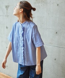 PAR ICI（パーリッシィ）の「グランジウォッシュ/ギンガムチェック 前立てフリルブラウス（シャツ/ブラウス）」