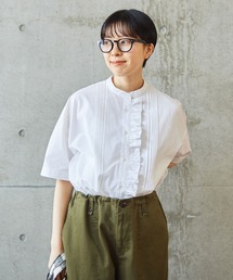 PAR ICI | グランジウォッシュ/ギンガムチェック 前立てフリルブラウス(シャツ/ブラウス)