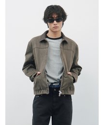 KIJUN MEN（キジュンメンズ）の「Washed Leather Work Jacket Khaki Brown（ライダースジャケット）」