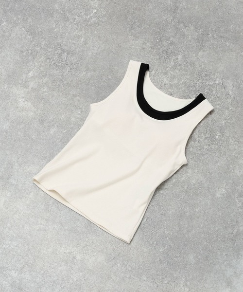 niko and...（ニコアンド）の「クールキープカップ付きタンクトップ（タンクトップ・レディース・オフホワイト/グレー/ブラック・MEDIUM/LARGE）」の2枚目の写真