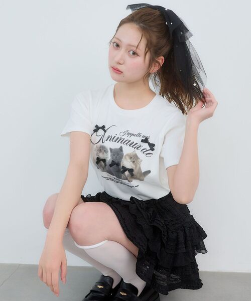MAJESTIC LEGON（マジェスティックレゴン）の「Fluffy friendsTシャツ（Tシャツ/カットソー・レディース・B/C/A・MEDIUM）」の2枚目の写真
