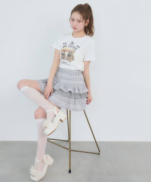 MAJESTIC LEGON（マジェスティックレゴン）の「Fluffy friendsTシャツ（Tシャツ/カットソー・レディース・B/C/A・MEDIUM）」の8枚目の写真