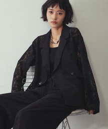 ANOTHER S | 「セットアップ対応」花柄レースシアージャケット(テーラードジャケット)