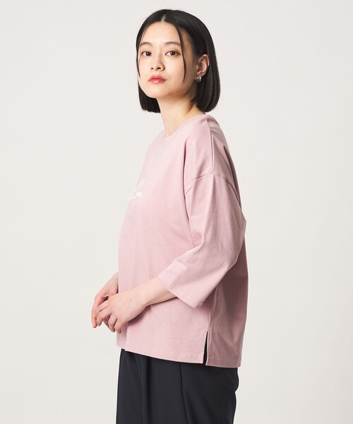 A DAY IN THE LIFE UNITED ARROWS(アデイインザライフユナイテッドアローズ)の「<LOOM NIPPON SAKURA PROJECT>エンブロイダリー 7分袖Tシャツ <A DAY IN THE LIFE>(Tシャツ/カットソー・レディース・ライトピンク/ダークグレー/ホワイト・FREE)」の4枚目の写真