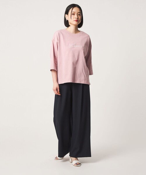 A DAY IN THE LIFE UNITED ARROWS(アデイインザライフユナイテッドアローズ)の「<LOOM NIPPON SAKURA PROJECT>エンブロイダリー 7分袖Tシャツ <A DAY IN THE LIFE>(Tシャツ/カットソー・レディース・ライトピンク/ダークグレー/ホワイト・FREE)」の5枚目の写真