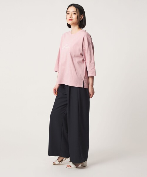 A DAY IN THE LIFE UNITED ARROWS(アデイインザライフユナイテッドアローズ)の「<LOOM NIPPON SAKURA PROJECT>エンブロイダリー 7分袖Tシャツ <A DAY IN THE LIFE>(Tシャツ/カットソー・レディース・ライトピンク/ダークグレー/ホワイト・FREE)」の6枚目の写真