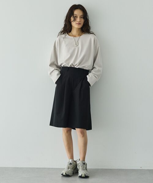 GARAGE OF GOOD CLOTHING（ガレージオブグッドクロージング）の「【日本製】ジョーゼットジャージ-2WayTブラウス（シャツ/ブラウス・レディース・ベージュ/ホワイト・FREE）」の20枚目の写真