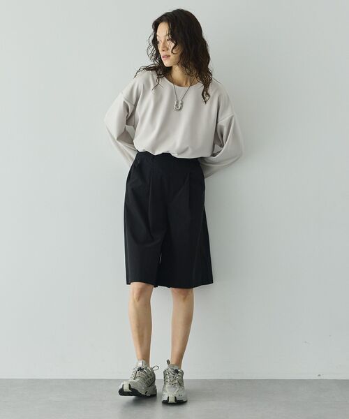 GARAGE OF GOOD CLOTHING（ガレージオブグッドクロージング）の「【日本製】ジョーゼットジャージ-2WayTブラウス（シャツ/ブラウス・レディース・ベージュ/ホワイト・FREE）」の21枚目の写真