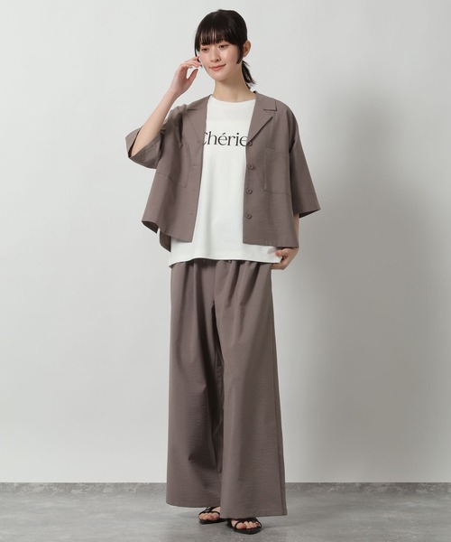 LAKOLE(ラコレ)の「アソートロゴプリントT / 660032(Tシャツ/カットソー・レディース・グレー/オフホワイト/ネイビー/ベージュ・FREE)」の5枚目の写真