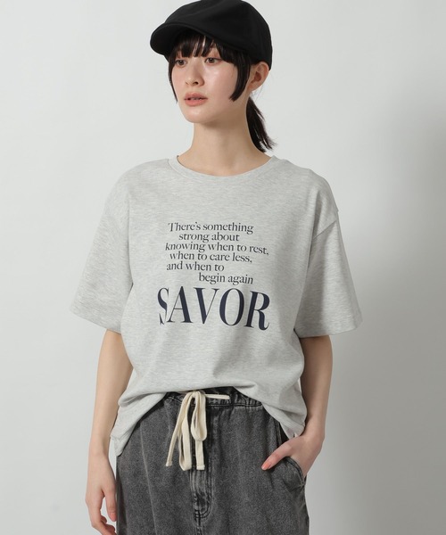 LAKOLE(ラコレ)の「アソートロゴプリントT / 660032(Tシャツ/カットソー・レディース・グレー/オフホワイト/ネイビー/ベージュ・FREE)」の15枚目の写真