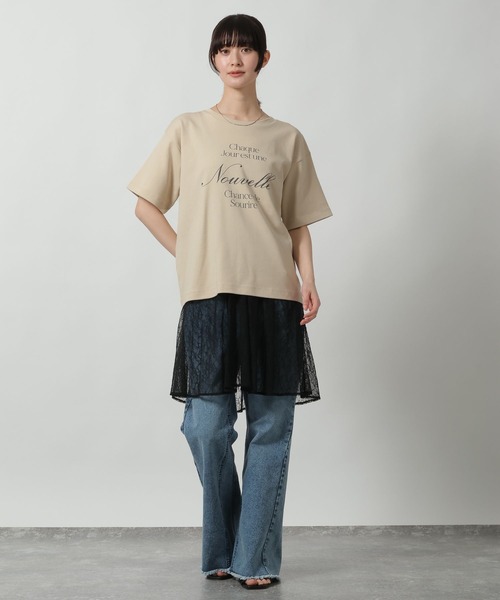 LAKOLE(ラコレ)の「アソートロゴプリントT / 660032(Tシャツ/カットソー・レディース・グレー/オフホワイト/ネイビー/ベージュ・FREE)」の16枚目の写真