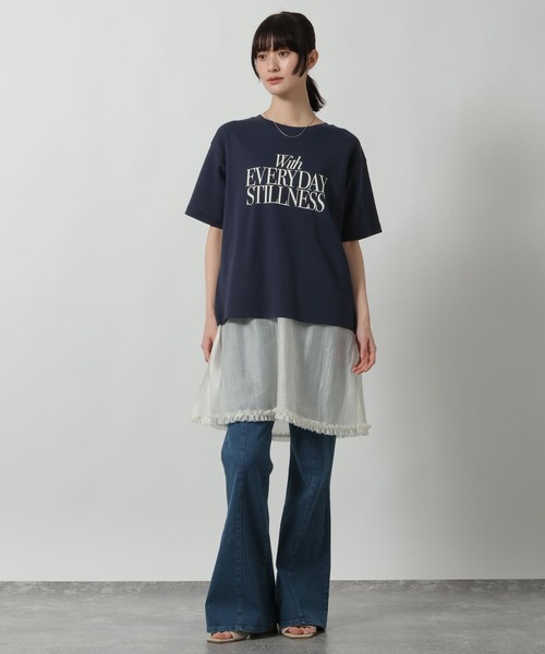 LAKOLE(ラコレ)の「アソートロゴプリントT / 660032(Tシャツ/カットソー・レディース・グレー/オフホワイト/ネイビー/ベージュ・FREE)」の19枚目の写真