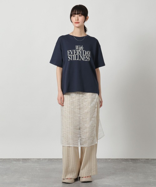 LAKOLE(ラコレ)の「アソートロゴプリントT / 660032(Tシャツ/カットソー・レディース・グレー/オフホワイト/ネイビー/ベージュ・FREE)」の20枚目の写真