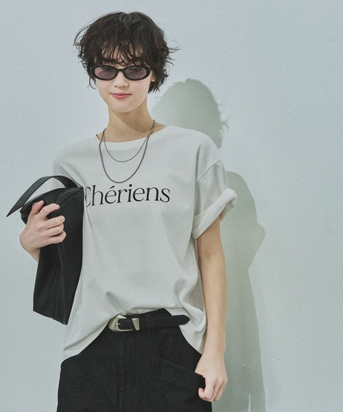 LAKOLE（ラコレ）の「アソートロゴプリントT / 660032（Tシャツ/カットソー・レディース・グレー/オフホワイト/ネイビー/ベージュ・FREE）」の9枚目の写真