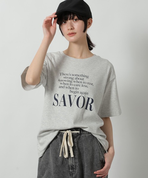 LAKOLE（ラコレ）の「アソートロゴプリントT / 660032（Tシャツ/カットソー・レディース・グレー/オフホワイト/ネイビー/ベージュ・FREE）」の17枚目の写真
