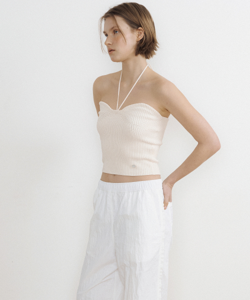 LUCIR ZU（ルシールズ）の「Heart Neck Knit Bustier + Halter Strap (cream)（ニット/セーター・レディース・その他・FREE）」の2枚目の写真