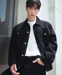 DRAW FIT（ドローフィット）の「ウォッシングリラックスデニムトラッカージャケット[ブラックインディゴ]（デニムジャケット）」