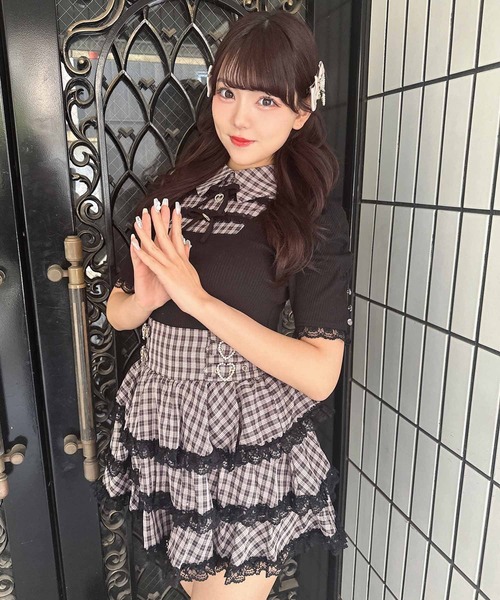 ROJITA(ロジータ)の「【SNSで大バズリ中】キラキラビジューティアードスカート(スカート・レディース・ブラック/ピンク/チェック・FREE)」の11枚目の写真